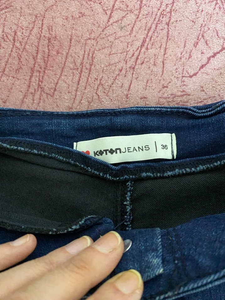 Düğmeli Koyu Mavi Mini Kadın Kot Şort - Görsel 3