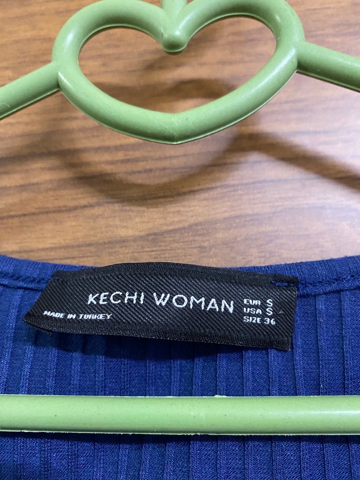 Kadın Lacivert Fitilli Crop Top - Görsel 3