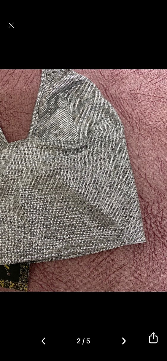 Gri V Yaka Kadın Mini Büstiyer - Görsel 2