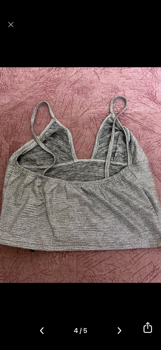 Gri V Yaka Kadın Mini Büstiyer - Görsel 4