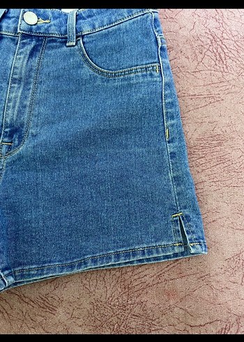 Kadın Mavi Loose Fit Mini Denim Şort - Görsel 2