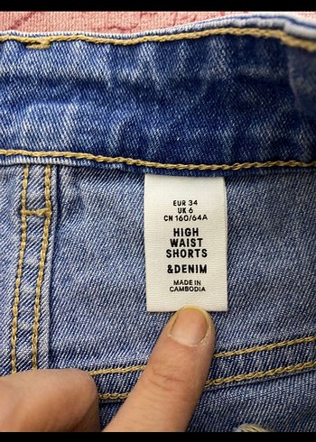 Kadın Mavi Loose Fit Mini Denim Şort - Görsel 4