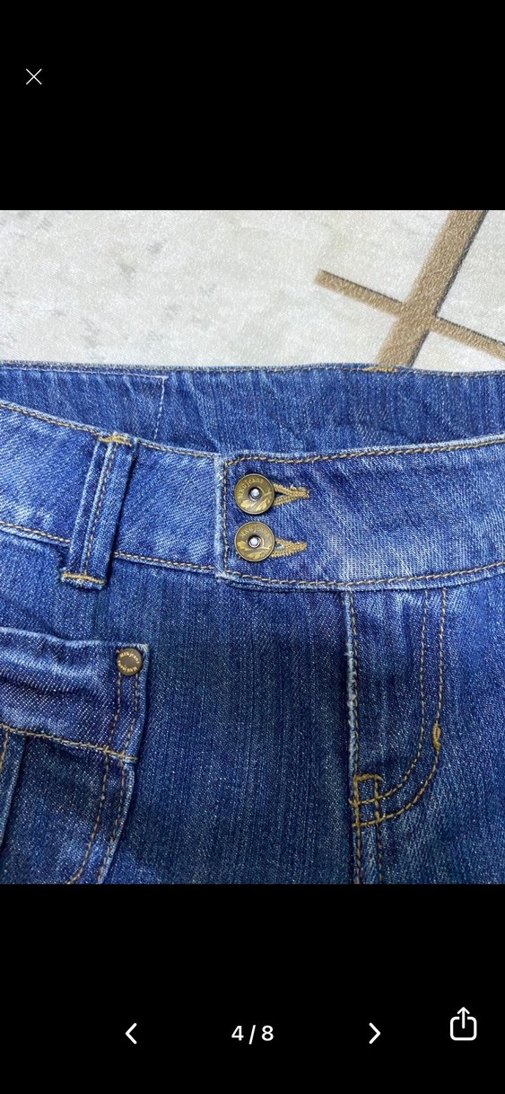 Kadın Lacivert Regular Fit Midi Kot Pantolon - Görsel 4