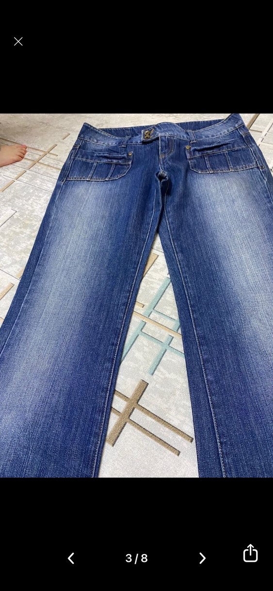 Kadın Lacivert Regular Fit Midi Kot Pantolon - Görsel 3