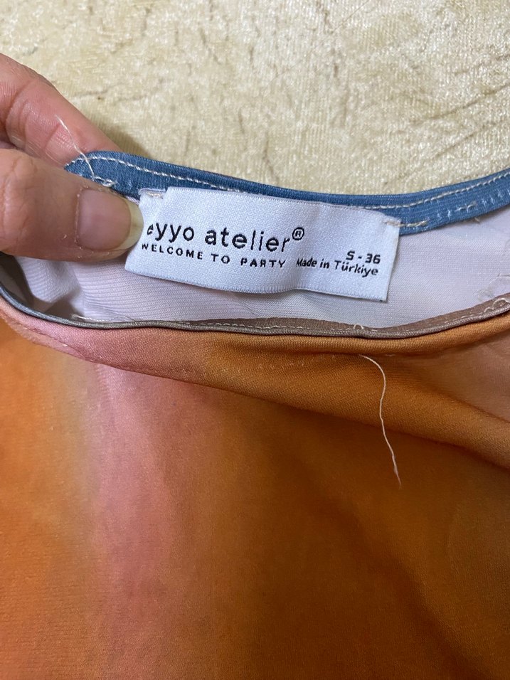 Bohem Çok Renkli Uzun Drapeli Askılı Elbise - Görsel 3