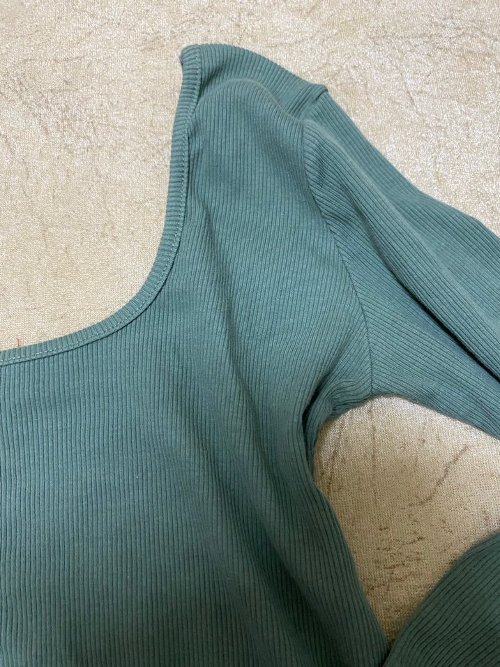 Turkuaz Uzun Kollu Salaş Kadın Kazak - Görsel 2