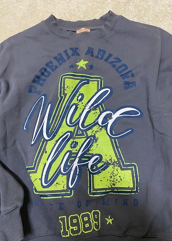 Gri Baskılı Kadın Sweatshirt - Görsel 2