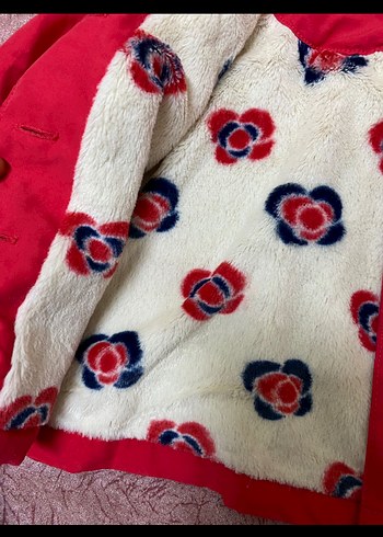 Kız Çocuk Kapüşonlu Renkli Düğmeli Ceket - Görsel 3