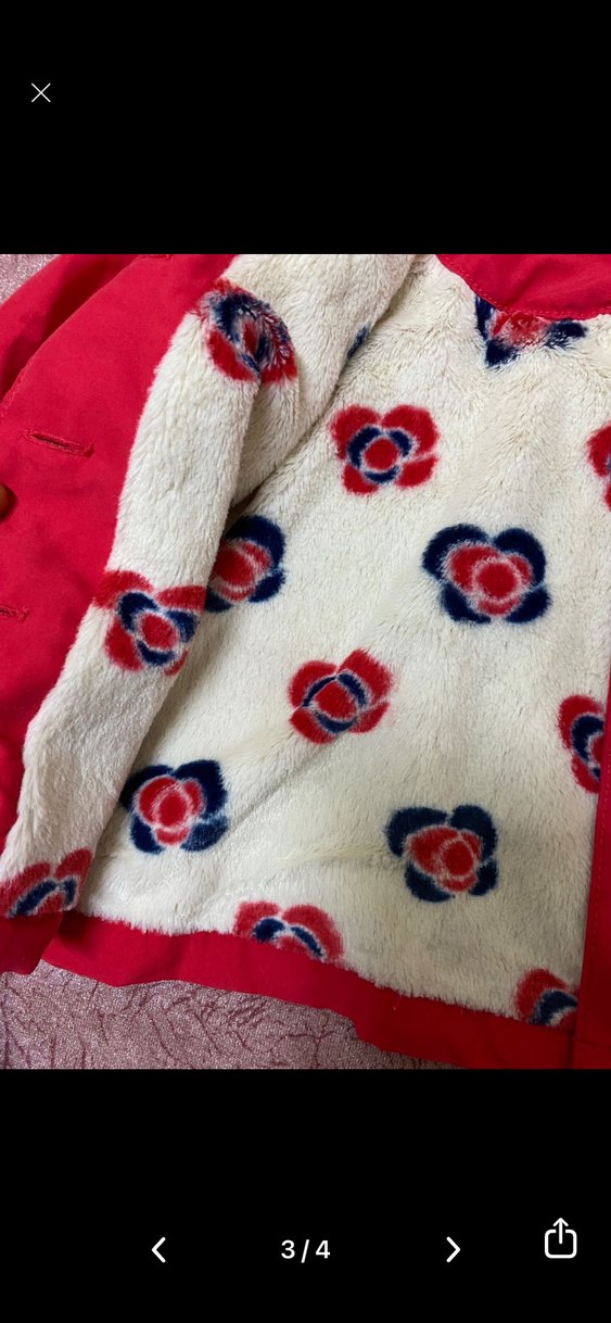 Kız Çocuk Kapüşonlu Renkli Düğmeli Ceket - Görsel 3