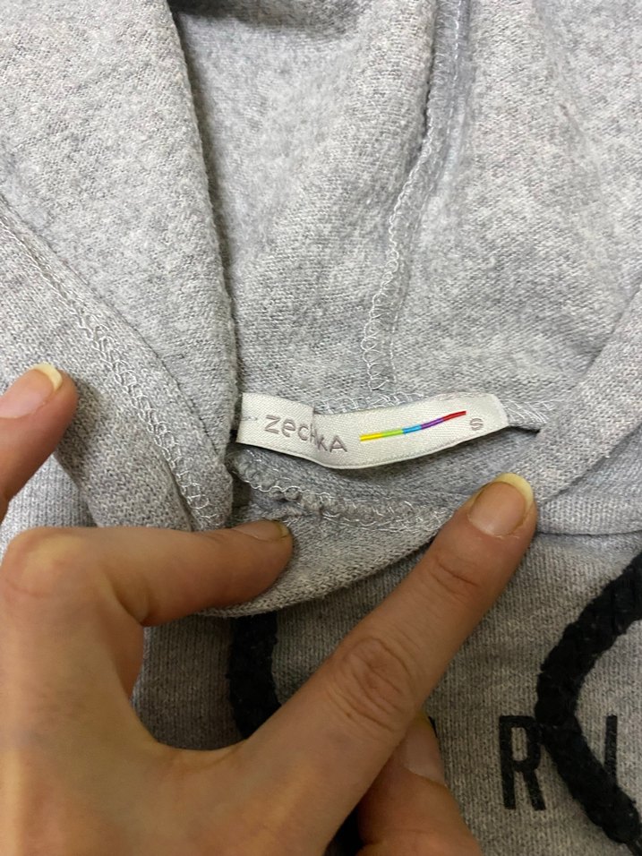 Gri Kapüşonlu Kısa Kadın Sweatshirt - Görsel 3