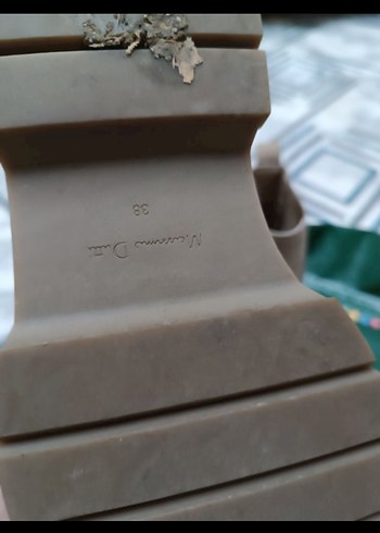 Bej Süet Platform Topuklu Kadın Bot - Görsel 4