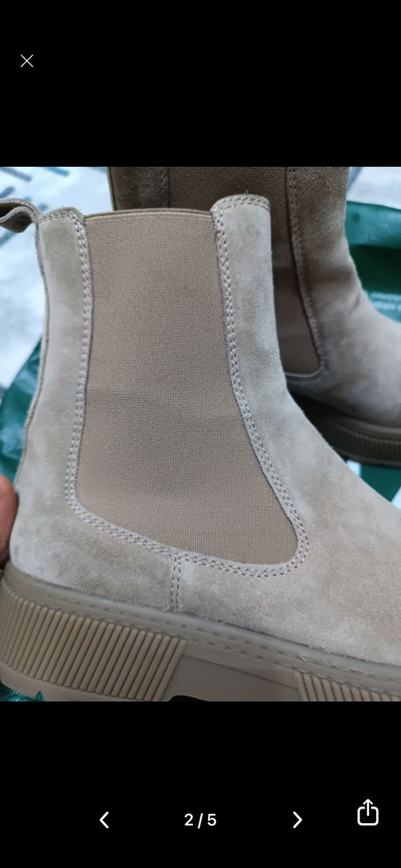 Bej Süet Platform Topuklu Kadın Bot - Görsel 2