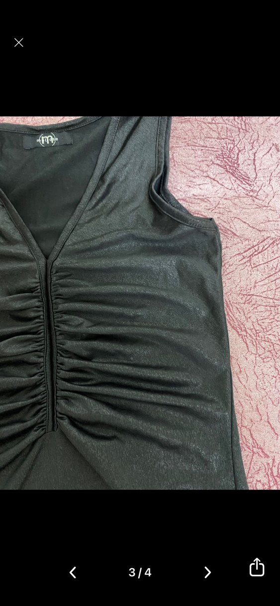 Siyah V Yaka Pilili Kadın Atlet - Görsel 3