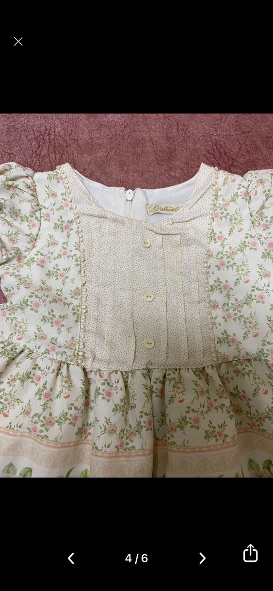 Kız Çocuk Bej Nakışlı Pamuklu Elbise - Görsel 4