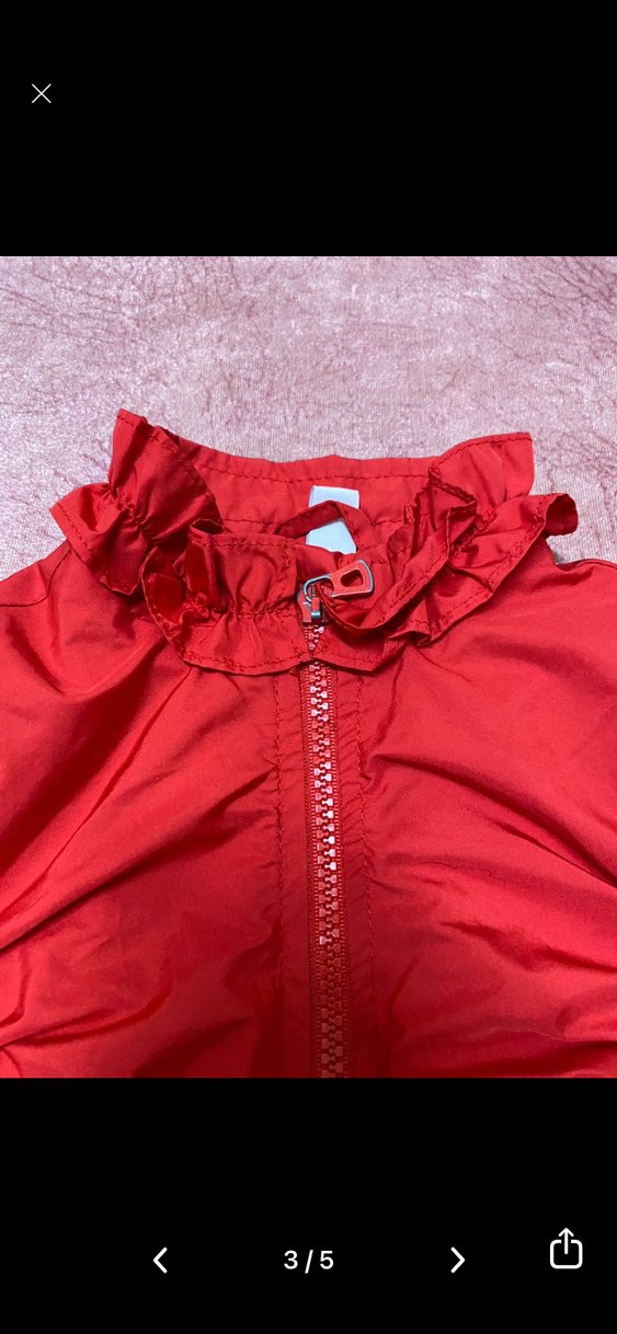 Kız Çocuk Kırmızı Kapüşonlu Yağmurluk - Görsel 3