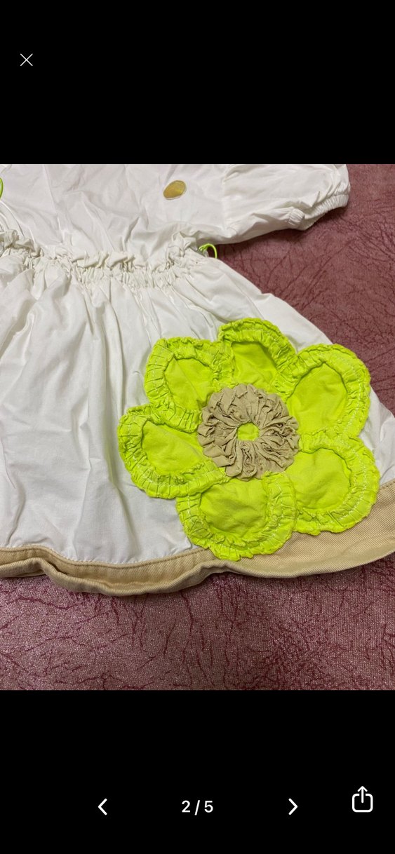 Kız Çocuk Beyaz Renkli Nakışlı Elbise - Görsel 2