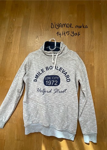 Gri Baskılı Kadın Sweatshirt