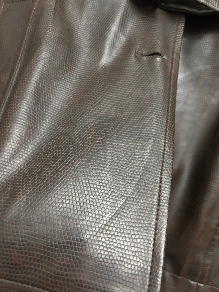 Kahverengi Deri Biker Ceket - Görsel 3