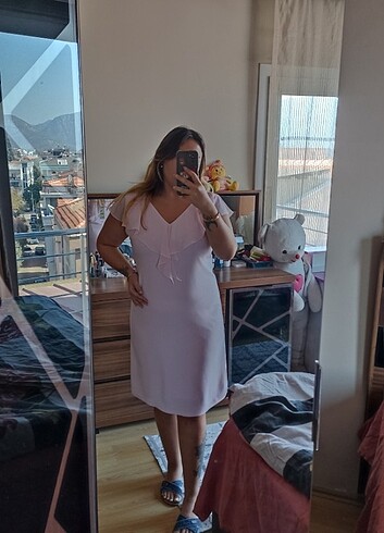 Büyük beden abiye-(pudra pembe)