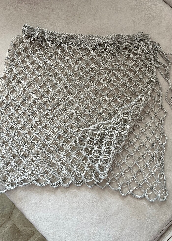 Keten pamuk ipten pareo, plaj eteği - Görsel 4