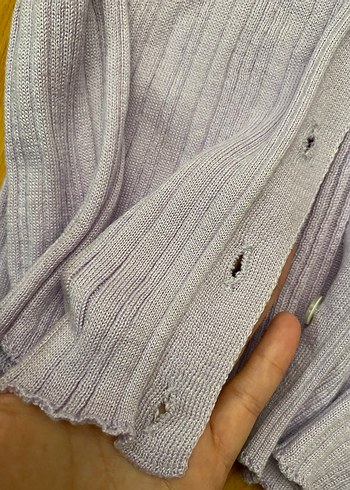 Trendyol Lila Düğmeli Uzun Kollu Kazak - Görsel 6