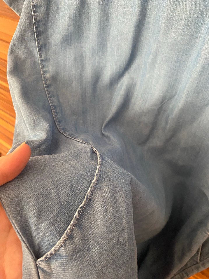 DİLVİN Kısa Kollu Denim Elbise - Görsel 5