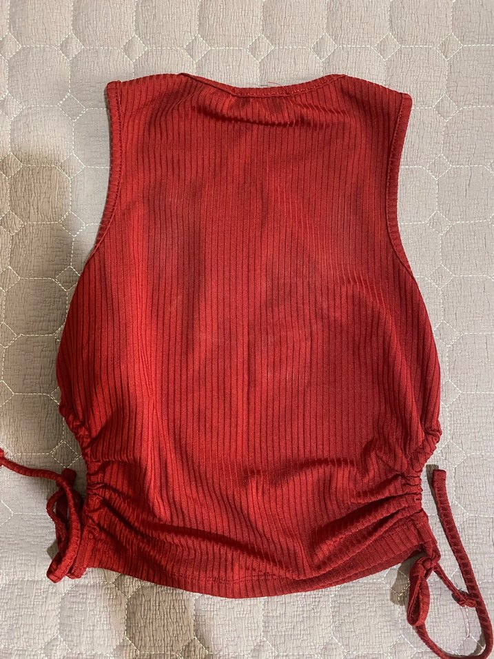 Trendyol Kırmızı Büzgülü Atlet - Görsel 3