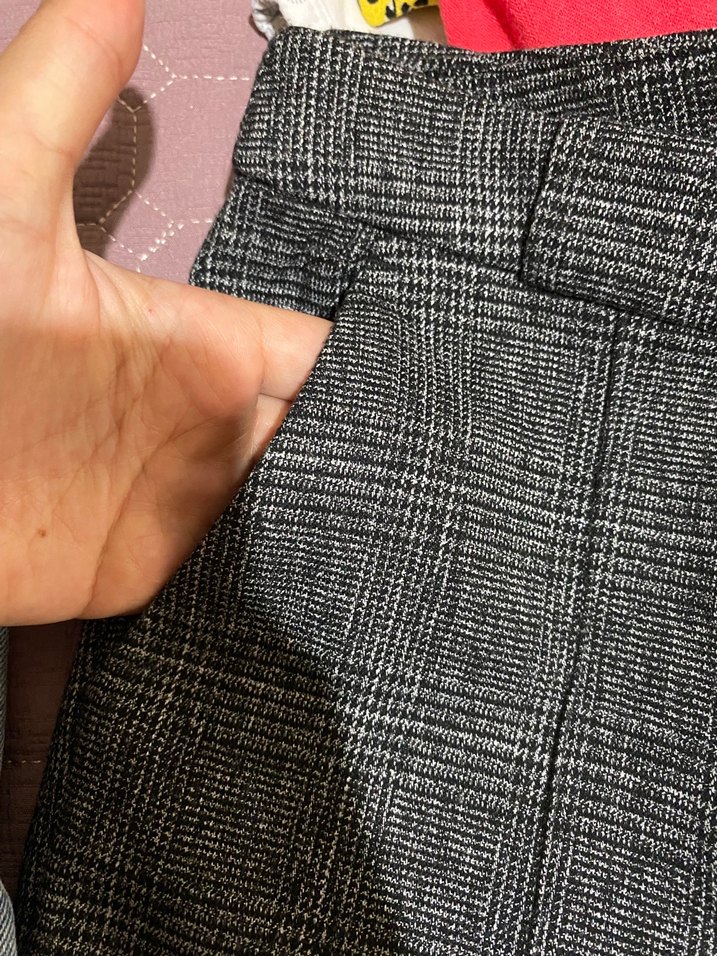 MANGO Gri Kadın Kumaş Pantolon - Görsel 3