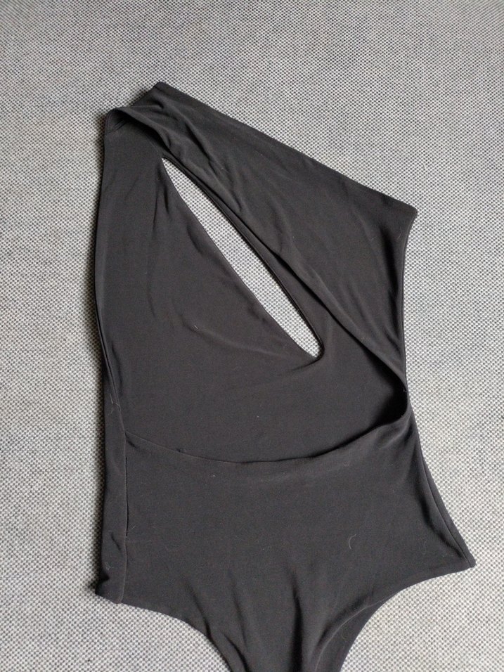Kadın Siyah Tek Omuzlu Monokini - Görsel 2