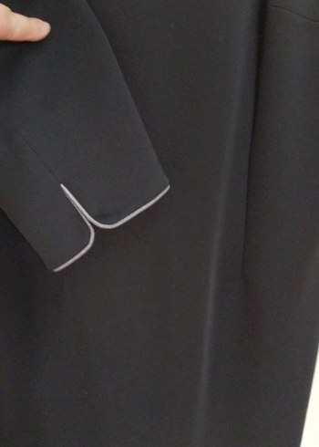 Siyah Uzun Klasik Kadın Elbise - Görsel 5