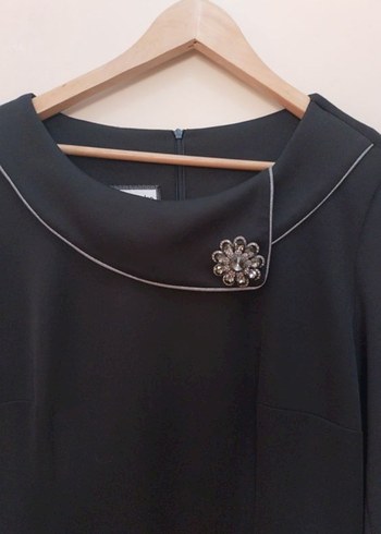 Siyah Uzun Klasik Kadın Elbise - Görsel 2