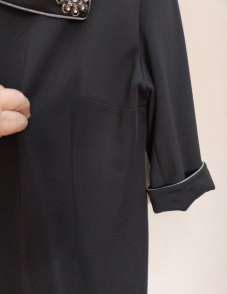 Siyah Uzun Klasik Kadın Elbise - Görsel 3