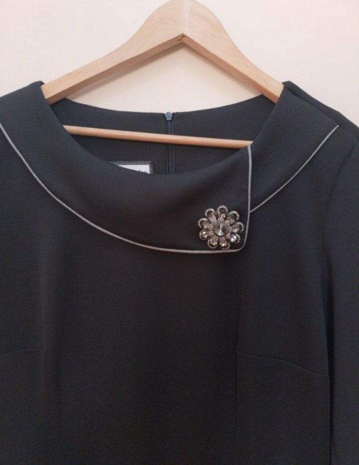 Siyah Uzun Klasik Kadın Elbise - Görsel 2