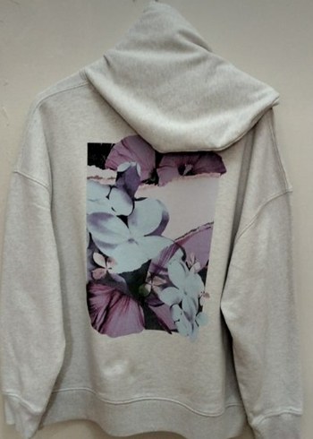 Gri Kapüşonlu Kadın Sweatshirt - Görsel 2