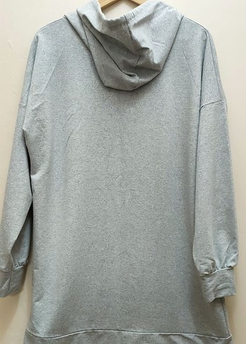 Gri Kapüşonlu Uzun Kollu Sweatshirt - Görsel 2