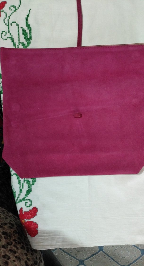 Fuşya Süet Kemerli Kadın Portföy Çanta - Görsel 3