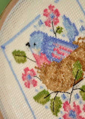 El Yapımı Kanaviçe Kuş Motifli Bohem Dekor - Görsel 3