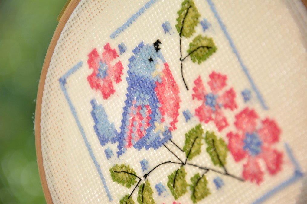 El Yapımı Kanaviçe Kuş Motifli Bohem Dekor - Görsel 2