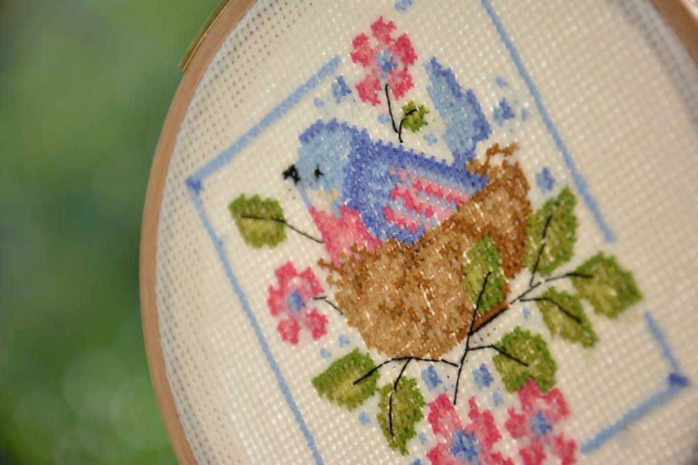 El Yapımı Kanaviçe Kuş Motifli Bohem Dekor - Görsel 3