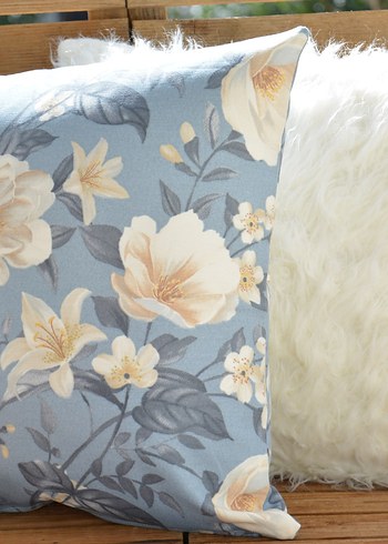 Modern Klasik Çiçek Desenli Kırlent Kılıfı - Görsel 2