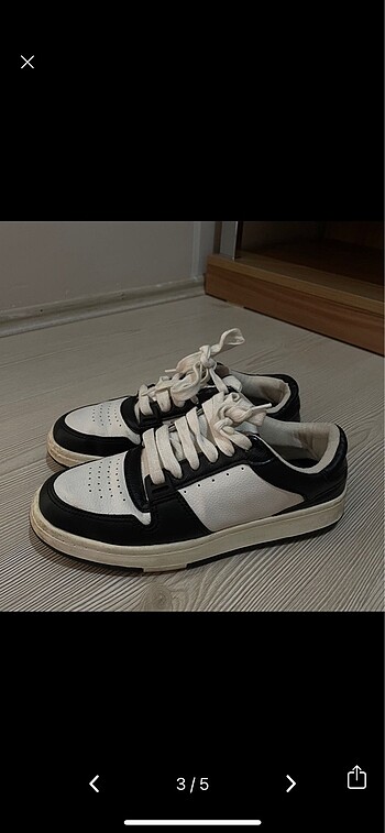 35 Beden Siyah Retro Casual Spor Ayakkabı