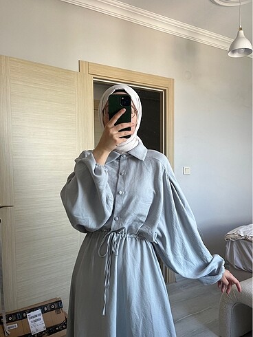 universal Beden mavi Renk BE BLUE PASTEL MAVİ ELBİSE