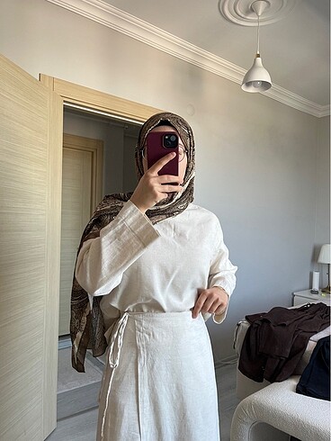 Fahhar keten pamuk etekli takım