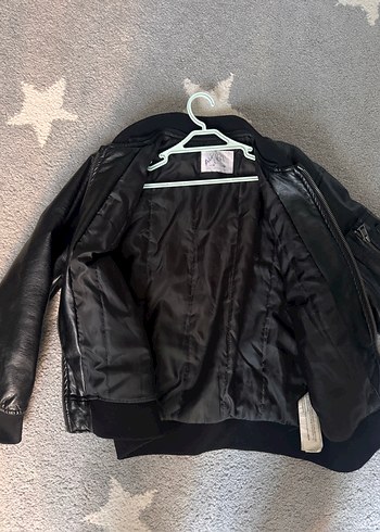 Erkek Çocuk Siyah Deri Biker Ceket - Görsel 2