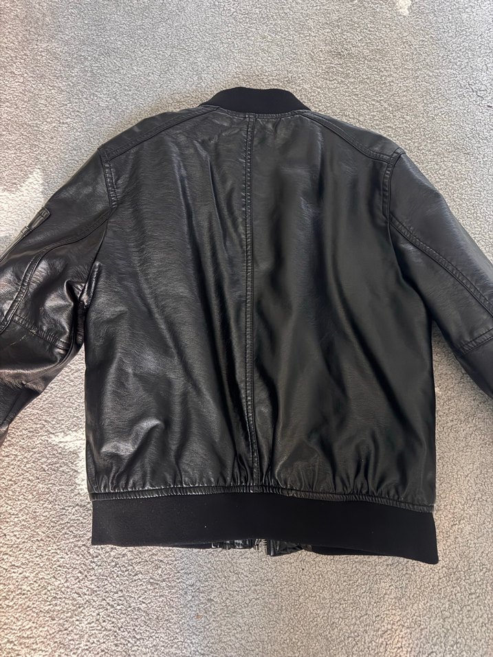 Erkek Çocuk Siyah Deri Biker Ceket - Görsel 3