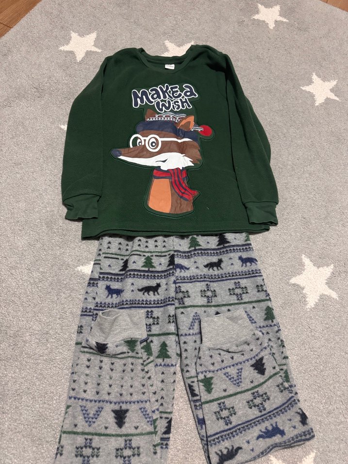 Erkek Çocuk Desenli Triko Pijama Takımı - Görsel 2