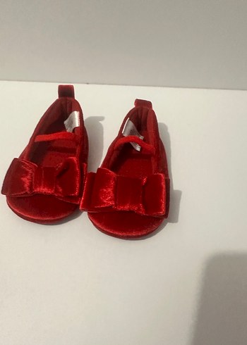 Kız Çocuk Kırmızı Fiyonklu kadife Babet - Görsel 3