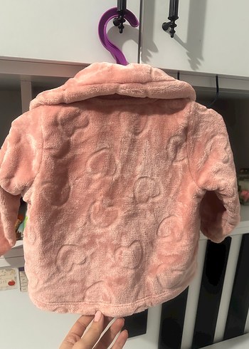 Kız Çocuk Pembe Peluş Ceket - Görsel 3