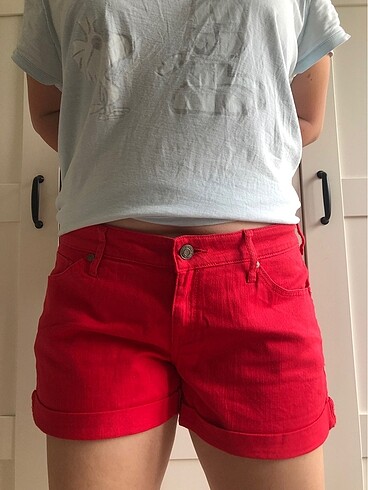 Mango Jeans Kırmızı Şort