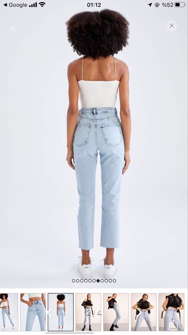 Düz kesik paça mary vintage kot - Görsel 2